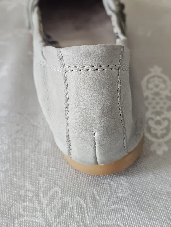 MJUS leather Ballerina Flats  Slip Ons Weathered Grey Elastic On Straps Sz 38 - Picture 16 of 16